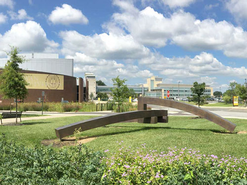 A photo of Test of Time, Rowan University Public Art Project.