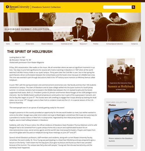Rowan University Glassboro Summit Collection Website