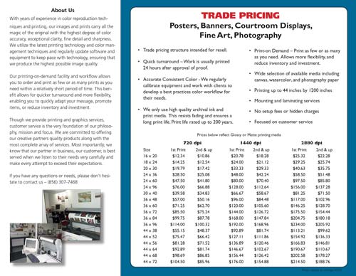 Pixart Prints brochure page 2